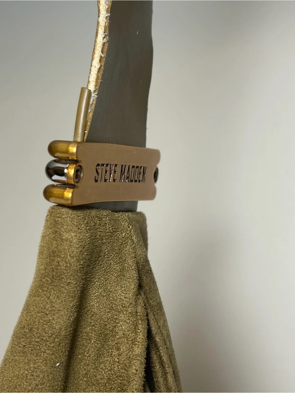 Steve Madden Olive Green Suede Hobo Shoulder Bag